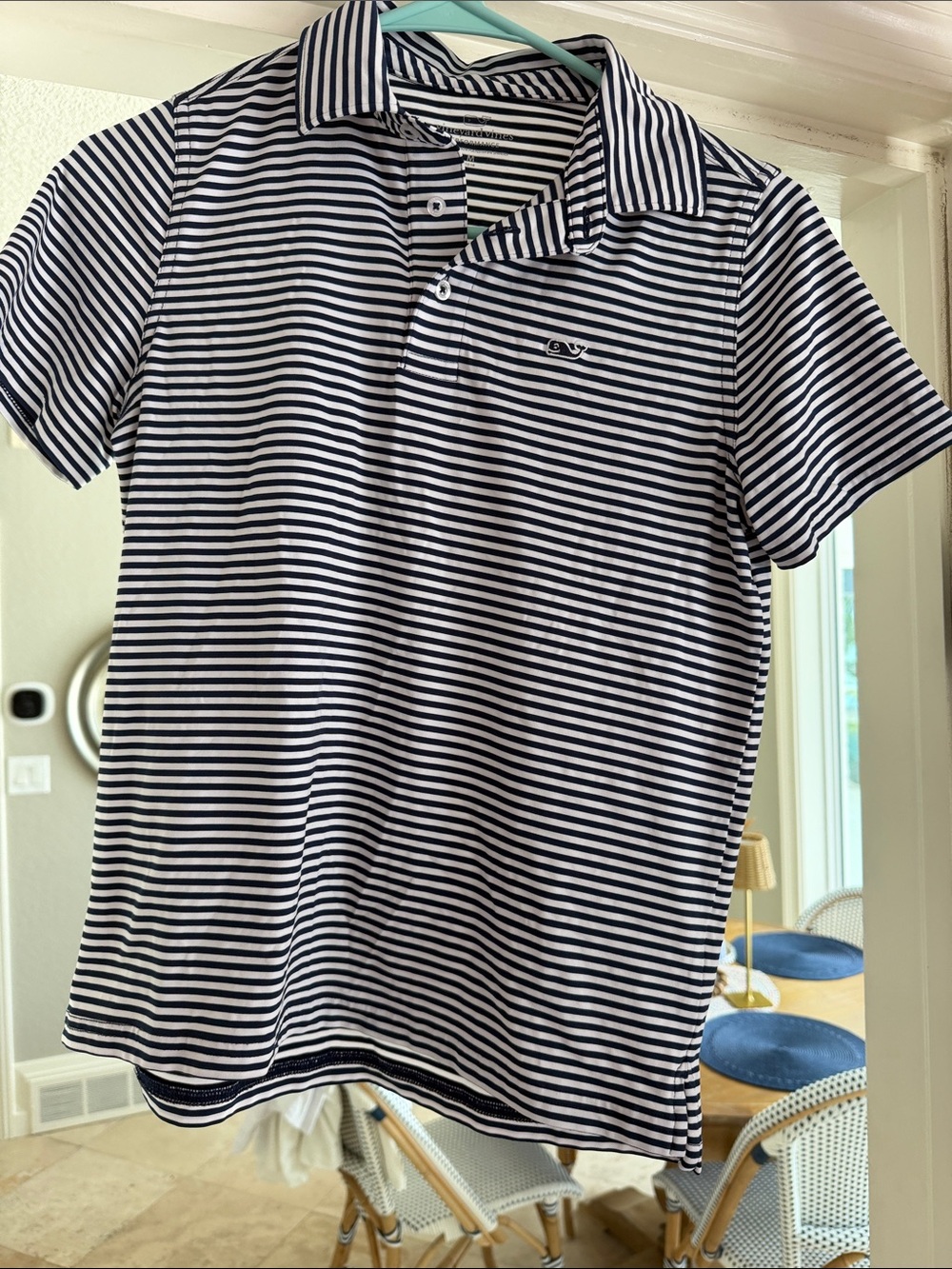 Vineyard Vines Navy & White Striped Kids Polo Shirt